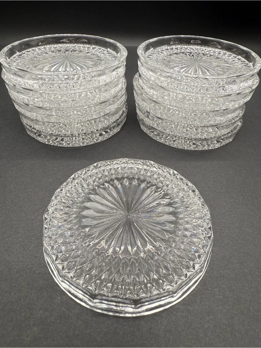 Crystal Coasters VINTAGE Tritschler Winterhalder Bleikristall Starburst QTY 11